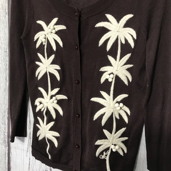 Kate Spade Sweater with palms and Beads T120 - Picture 2 of 4